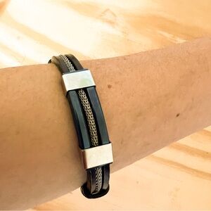 Men's Silicone‎ Titanium Steel Bracelet NWTO